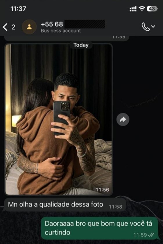 Depoimento de cliente no WhatsApp — foto na BMW